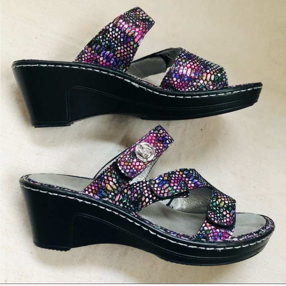 Alegria Colorful Patterned Sandals - Picture 3 of 16